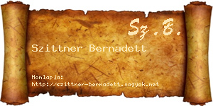 Szittner Bernadett névjegykártya